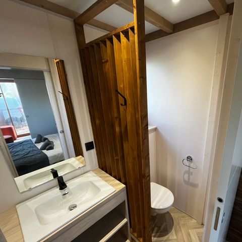 Chalet 7 Personen - Prestige 60 m² (3 Zimmer) darunter überdachte Terrasse + Klimaanlage + TV + LV + Plancha