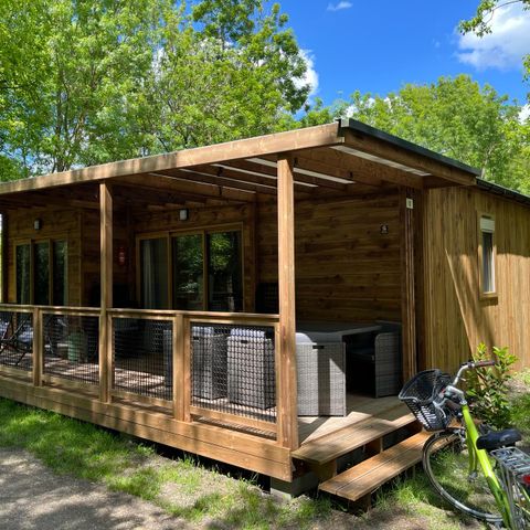 Chalet 7 Personen - Prestige 60 m² (3 Zimmer) darunter überdachte Terrasse + Klimaanlage + TV + LV + Plancha