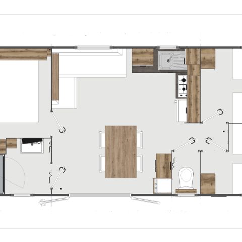 Mobilheim 6 Personen - 3 Zimmer