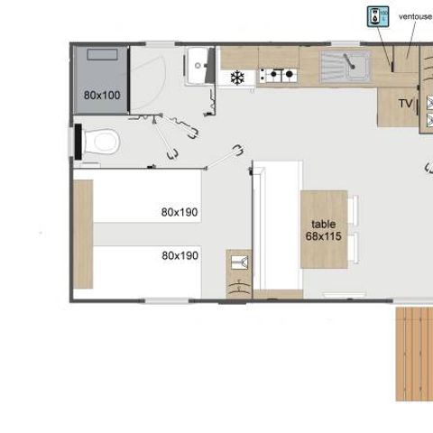 Mobilheim 4 Personen - 2 Zimmer