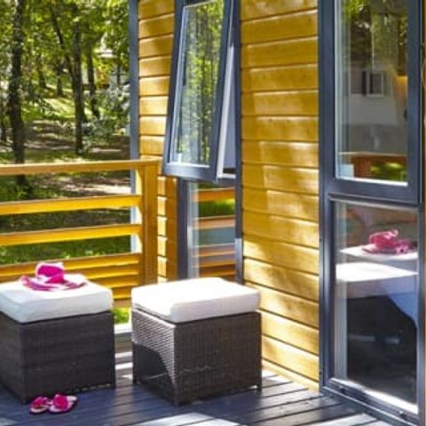 Mobilheim 6 Personen - Mobilheim | Ultimate | 3 Zi. | 6 Pers. | Erhöhte Terrasse | Klimaanlage | TV