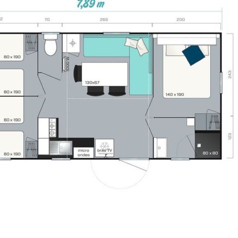 Mobilheim 6 personen - Mobilheim super titania 3