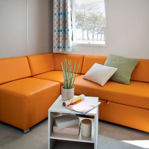 Mobilheim 8 Personen - Mobilheim 32m² (3 Zimmer) + große halbüberdachte Terrasse von 18m².
