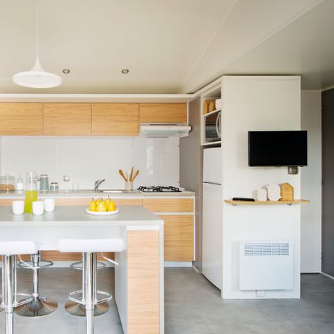 Mobilheim 8 Personen - Mobilheim 32m² (3 Zimmer) + große halbüberdachte Terrasse von 18m².