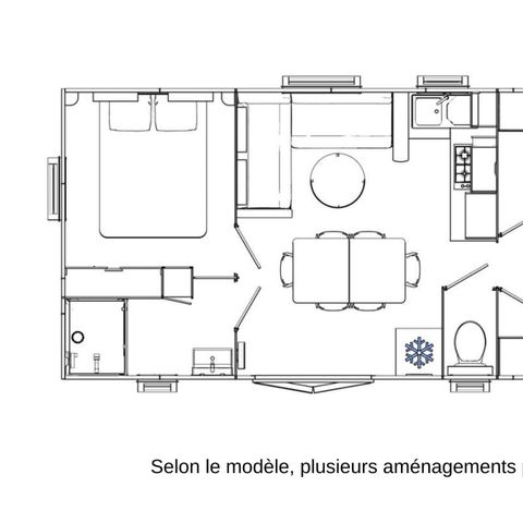 Mobilheim 6 Personen - LOISIRS - 3 Schlafzimmer - TV