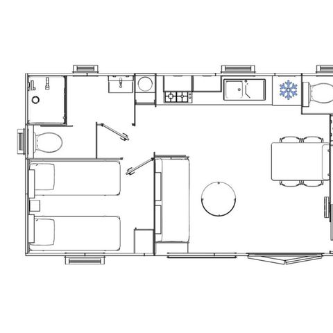 Mobilheim 6 Personen - Mobilheim Confort 6 Personen 2 Schlafzimmer 2 Badezimmer