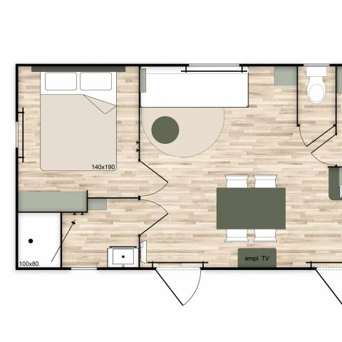 Mobilheim 6 Personen - Mobilheim 3 Zimmer 6 Personen - TV
