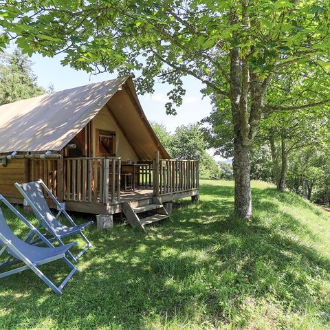 SafariZelt 4 Personen - Ecolodge-Zelt Standard 20m² - 2 Zimmer - überdachte Terrasse