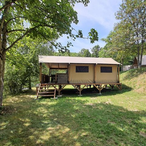 LODGE 5 Personen - Zelt Ecolodge Premium 34m² - 2 Zimmer - überdachte Terrasse