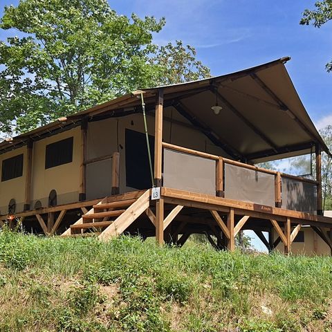 LODGE 5 Personen - Zelt Ecolodge Premium 34m² - 2 Zimmer - überdachte Terrasse