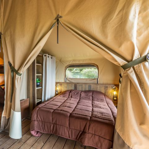 LODGE 5 Personen - Zelt Ecolodge Premium 34m² - 2 Zimmer - überdachte Terrasse