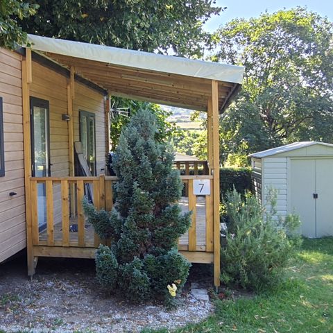 Mobilheim 4 Personen - Premium 33m² - 2 Schlafzimmer - überdachte Terrasse