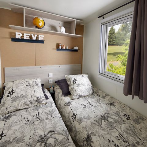 Mobilheim 6 Personen - Mobilheim Premium 35m² - 3 Schlafzimmer - Schlossblick - überdachte Terrasse - Klimaanlage