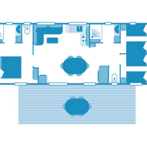 Mobilheim 6 Personen - Cottage Pêcheries 6p 3ch 2SDB PREMIUM