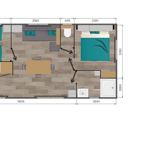 Mobilheim 6 Personen - Mobilheim 2 Zimmer 30m²