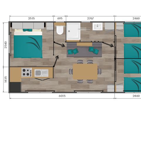 Mobilheim 8 Personen - Mobilheim 3 Zimmer 34m²