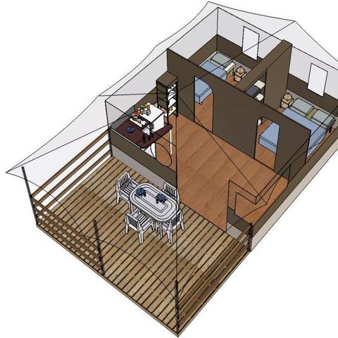 Zelt 5 Personen - LODGE FREEFLOWER COMFORT