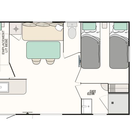 Mobilheim 7 Personen - Mobilheim Evasion 7 Personen 2 Zimmer 28m²