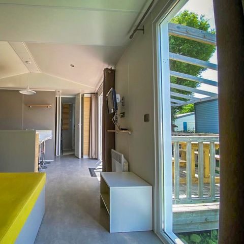 Mobilheim 6 Personen - Mobilheim 3 Zimmer 6 Pers. halboffene Terrasse TV