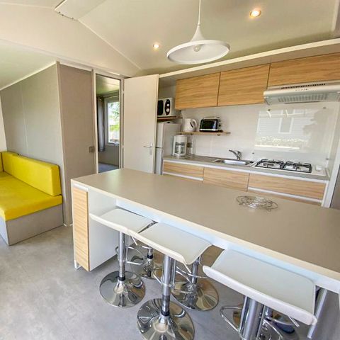 Mobilheim 6 Personen - Mobilheim 3 Zimmer 6 Pers. halboffene Terrasse TV