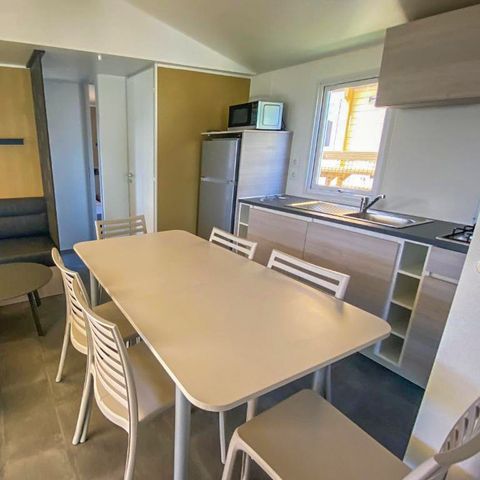 Mobilheim 6 Personen - Mobilheim 3 Zimmer 6 Pers. halboffene Terrasse TV