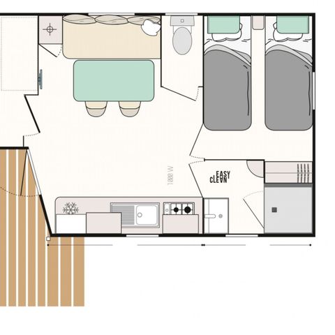 Mobilheim 5 Personen - Mobilheim Evasion 5 Personen 2 Zimmer 23m²