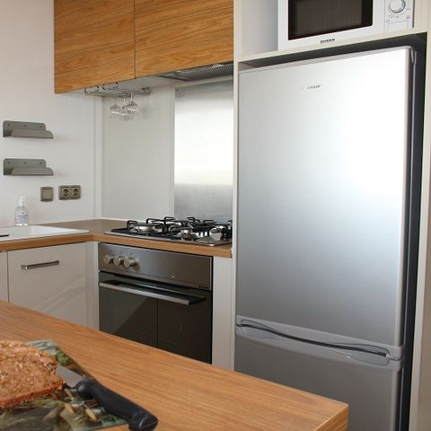 Mobilheim 4 Personen - Mobilheim Premium HORIZON 40m² - 2 Zimmer + halbbedeckte Terrasse 15m² - Meerblick