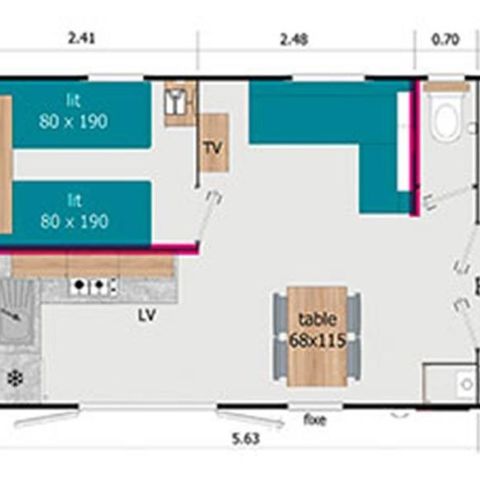Mobilheim 6 Personen - Lodge 77- 4/6 Plätze