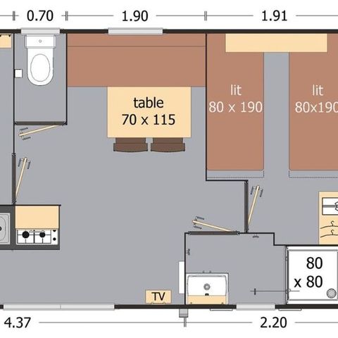 Mobilheim 4 Personen - Lodge 64