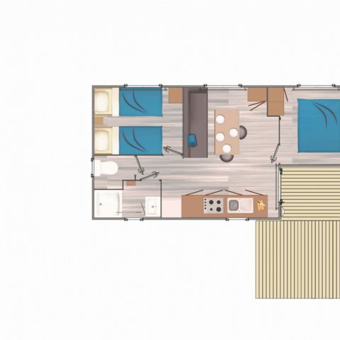 Mobilheim 5 Personen - Confort+ Belle Ile 4/5 Pers 2 Zi 25m2