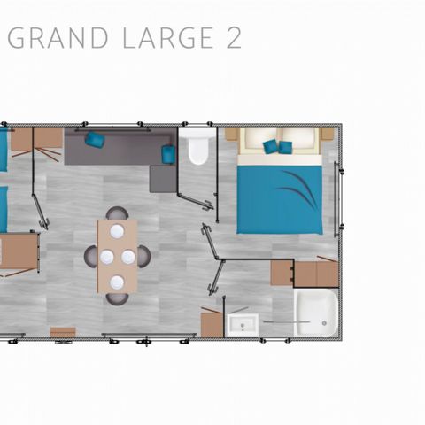 Mobilheim 5 Personen - Premium Grand Large 4/5 Pers 2 Zi 30m2