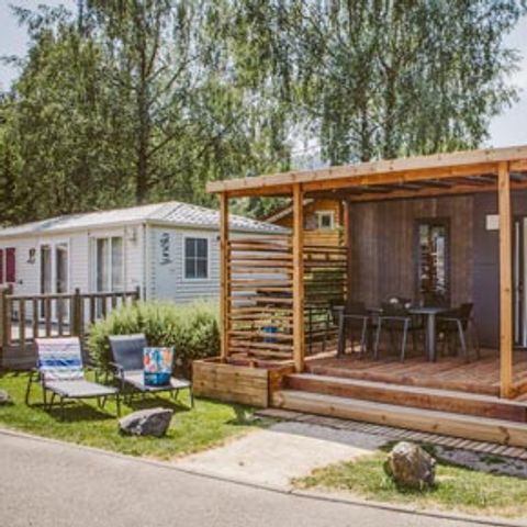 Mobilheim 6 Personen - Sunêlia Luxe Taos 3 Schlafzimmer / 2 Badezimmer 40m² - TV - LV - Überdachte Terrasse - Bettwäsche vorhanden