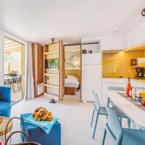 Mobilheim 6 Personen - Sunêlia Luxe Taos 3 Schlafzimmer / 2 Badezimmer 40m² - TV - LV - Überdachte Terrasse - Bettwäsche vorhanden