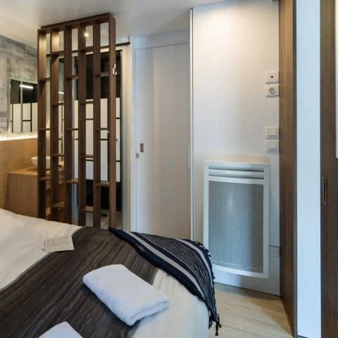 Mobilheim 4 Personen - Sunêlia Luxe Taos 2 Schlafzimmer / 2 Badezimmer 35m² - TV - LV - Überdachte Terrasse - Bettwäsche vorhanden