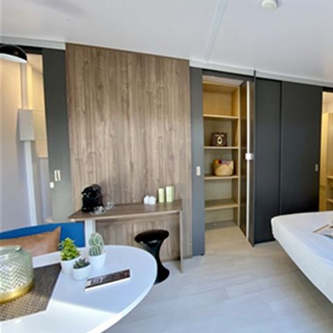 Mobilheim 2 Personen - Sunêlia Luxe Taos 1 Schlafzimmer 27m² - TV - Überdachte Terrasse - Bettwäsche vorhanden