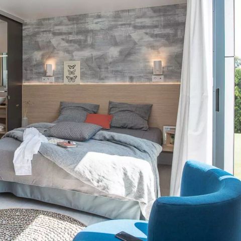 Mobilheim 2 personen - Sunêlia Luxe Taos 1 Schlafzimmer 27m² - TV - Überdachte Terrasse - Bettwäsche vorhanden