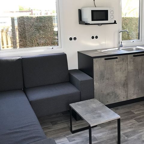 Mobilheim 6 Personen - Confort 32m² - 3 Zimmer + halbüberdachte Terrasse