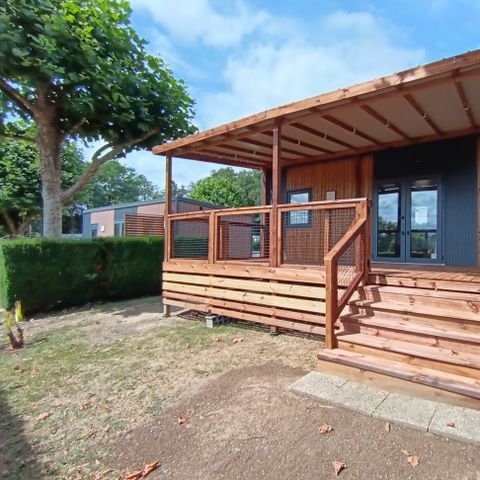Mobilheim 4 Personen - Mobil Home Premium 32m² - (2 Zimmer 2 Badezimmer) + überdachte Terrasse