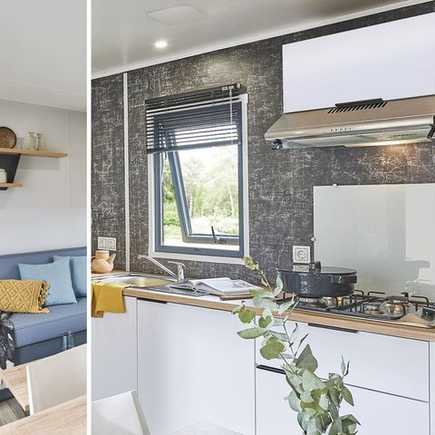 Mobilheim 4 Personen - Mobil Home Premium 32m² - (2 Zimmer 2 Badezimmer) + überdachte Terrasse