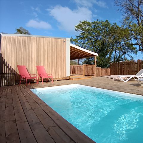 Mobilheim 6 personen - NEW// Villa de la Rance Prestige 40m² - 3 Schlafzimmer - 2 Badezimmer - Pool - Überdachte Terrasse