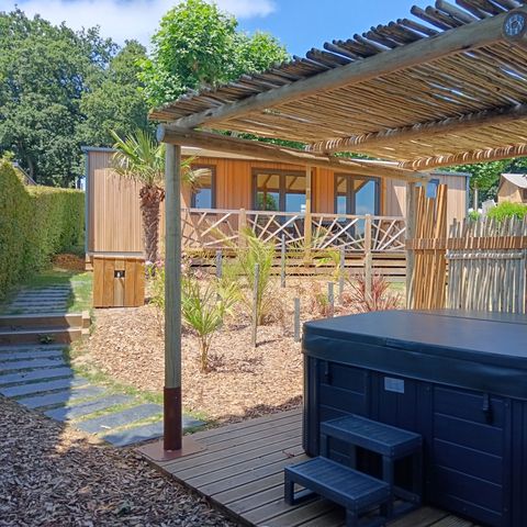 Mobilheim 6 personen - NEW// Villa de la Rance Prestige 40m² - 3 Schlafzimmer - 2 Bäder - SPA - Überdachte Terrasse