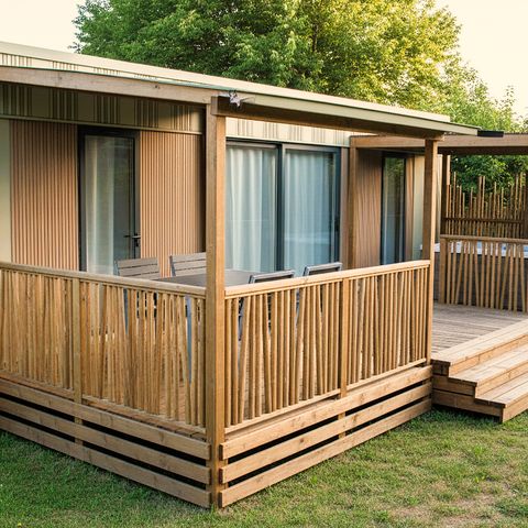 Mobilheim 4 Personen - NEW// Villa de la Rance Prestige 36m² - 2 Schlafzimmer - 2 Bäder - SPA - Überdachte Terrasse