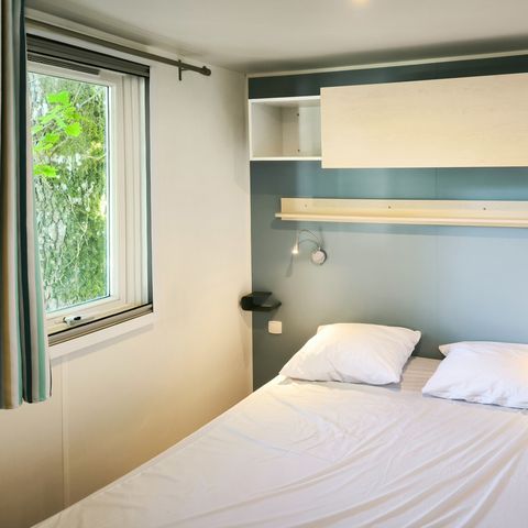 Mobilheim 4 Personen - Standard 32m² - 2 Zimmer + überdachte Terrasse 12m².