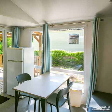 Mobilheim 4 Personen - Standard 32m² - 2 Zimmer + überdachte Terrasse 12m².
