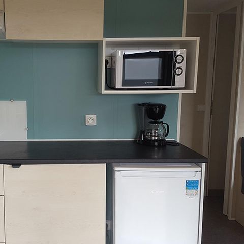 Mobilheim 2 Personen - CAHITA 17m² - 1 Schlafzimmer + überdachte Terrasse