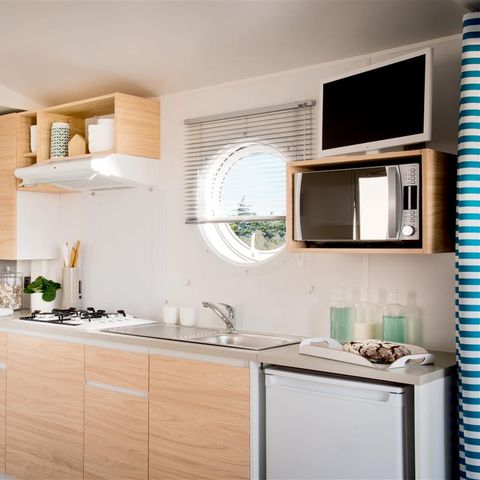 Mobilheim 4 personen - SAMOA 29m² - 2 Schlafzimmer - Halbüberdachte Terrasse