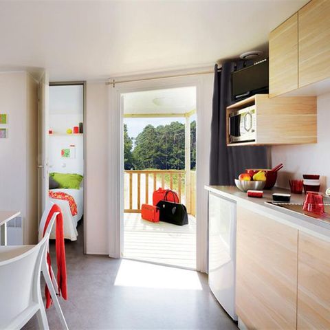 Mobilheim 4 personen - SAMOA 29m² - 2 Schlafzimmer - Halbüberdachte Terrasse