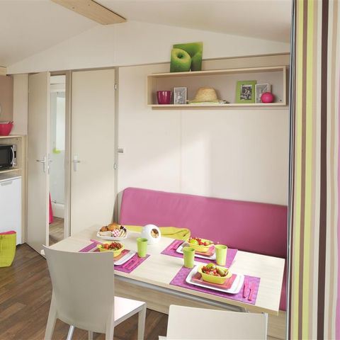 Mobilheim 4 personen - BORA BORA 31m² - 2 Schlafzimmer + Halbüberdachte Terrasse