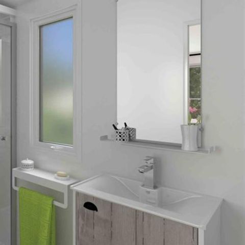 Mobilheim 6 personen - PREMIUM 36m² - 3 Schlafzimmer - 2 Badezimmer - Überdachte Terrasse
