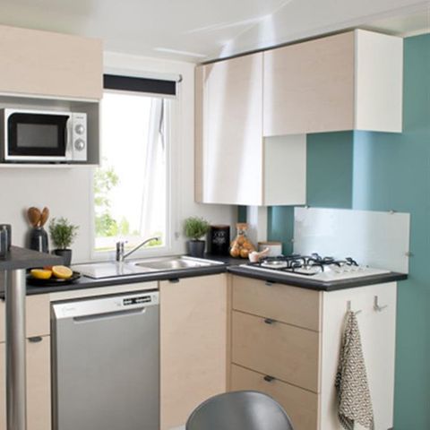 Mobilheim 8 personen - SMALA 38m² - 4 Schlafzimmer + überdachte Terrasse